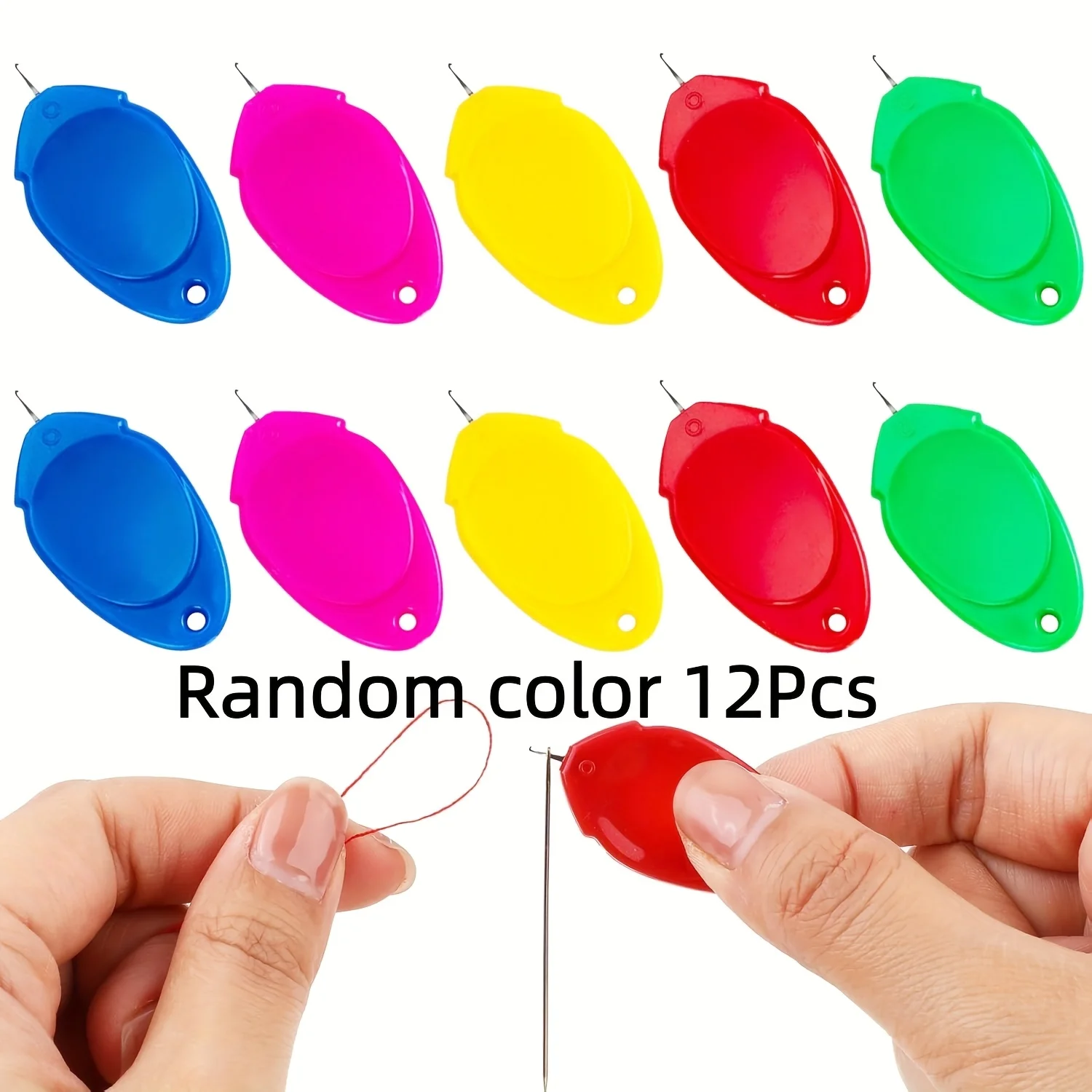 Mixed Color Plastic Needle Threader Quick Sewing Threading Tool Portable Hand Sewing Machine Needle Guide for Elderly Sewing Lov