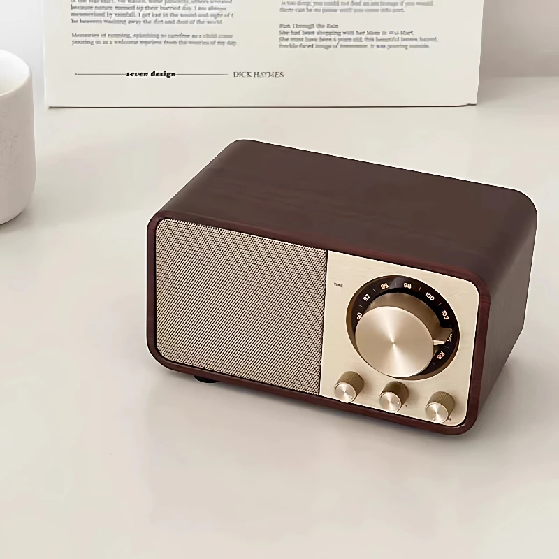 

Great sound retro walnut bluetooth speaker radio