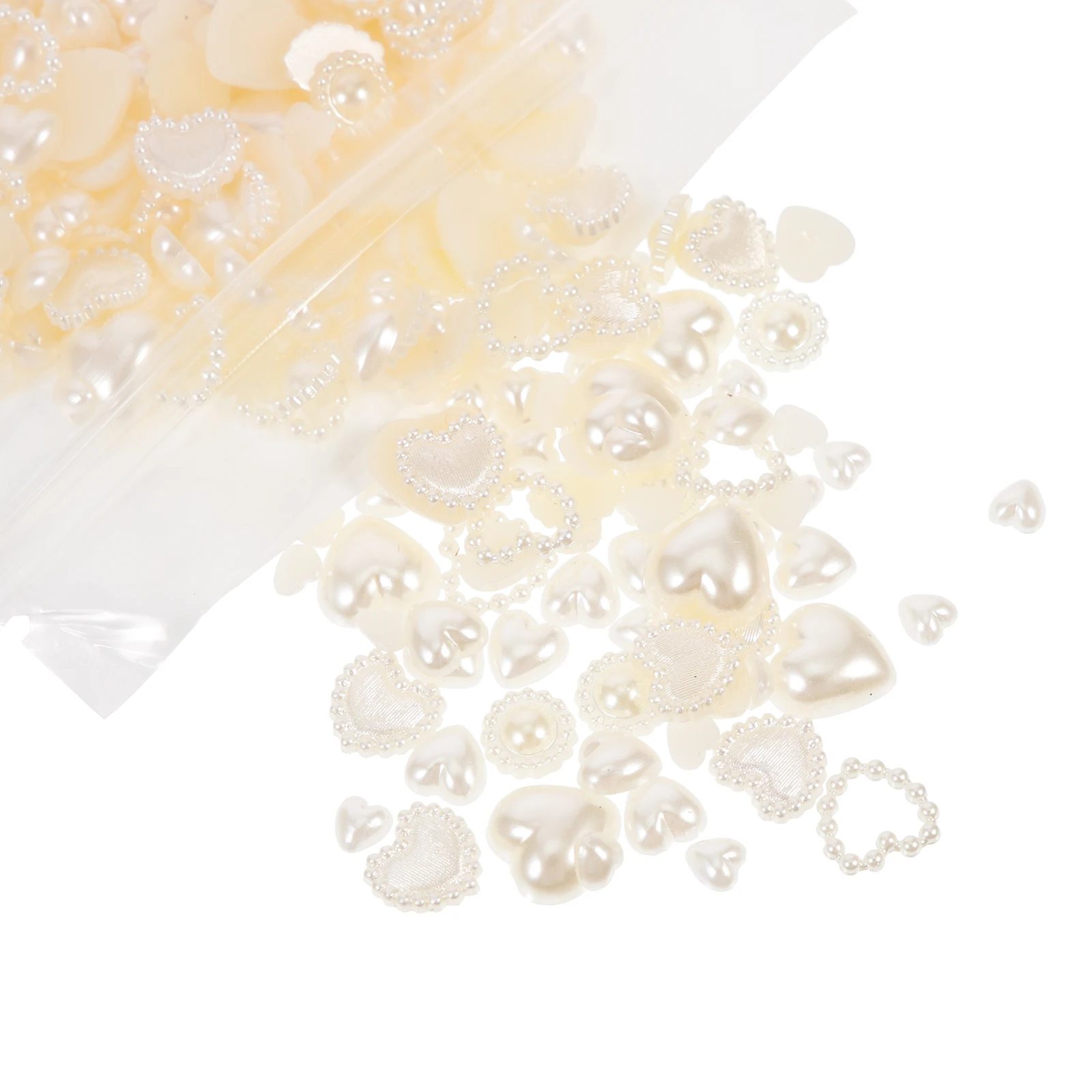 

1 Pack Heart Shaped Charms Pearl Decor Round Diy Manicure Jewelry Fake Ornament Abs Nail Art Decoration Women Nail Charms