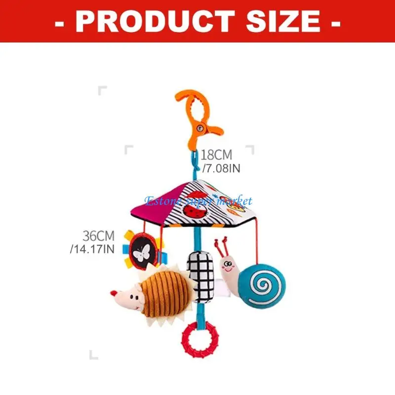 090B Noise Making Stroller Rattle Attachment Soft Developmental Toy For 0-12 Months