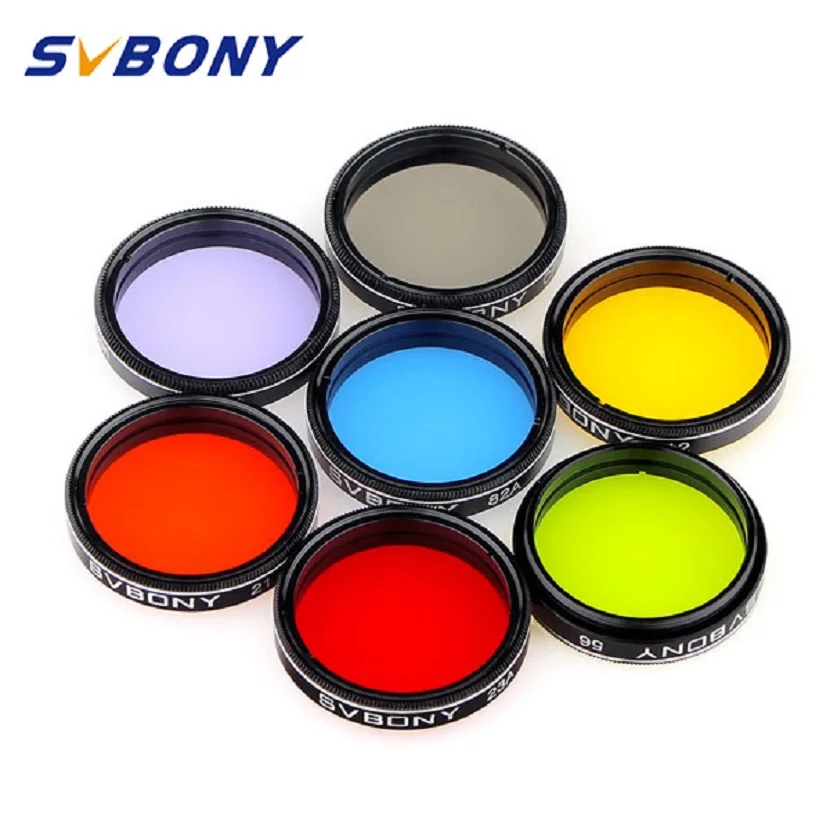 SVBONY SV155 1.25 inch CPL 7-Piece Filters Set High Quality Aluminum Alloy Frame with Optical Glass for Moon Planetary Viewing