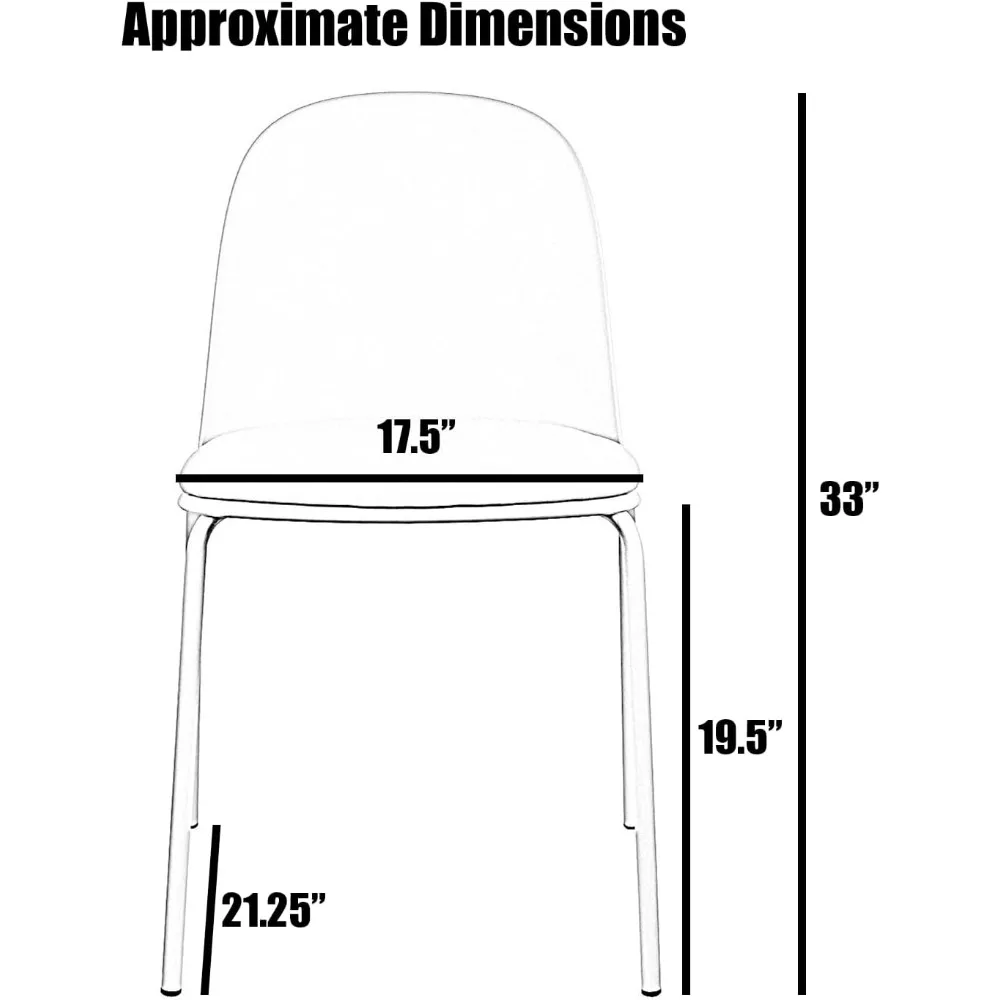 6-Piece Modern Stackable Dining Chair Set with Plastic Shell Seats and Upholstered PU Leather Cushions