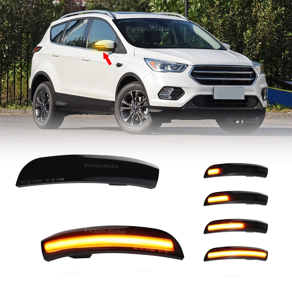 Dynamic Blinker LED Flash Turn Signal Lights Side Mirror Indicator For Ford Kuga Escape EcoSport 2013-2019 Focus 3 MK3 SE ST RS