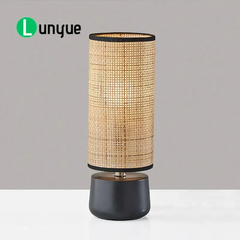 Modern Minimalist Neutral Tone Woven Table Lamp for Bedroom Coffee Shop Restaurant Home Decor Ambient Lighting Stylish Design