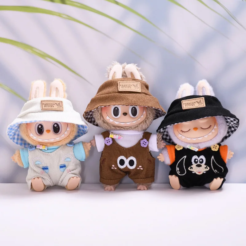 New 1.0、2.0 Pendant Labubu Clothes Suit Vinyl Doll Outfit  Have A Seat Labubu Clothes Replacement Cap T-Shirt  Accessories