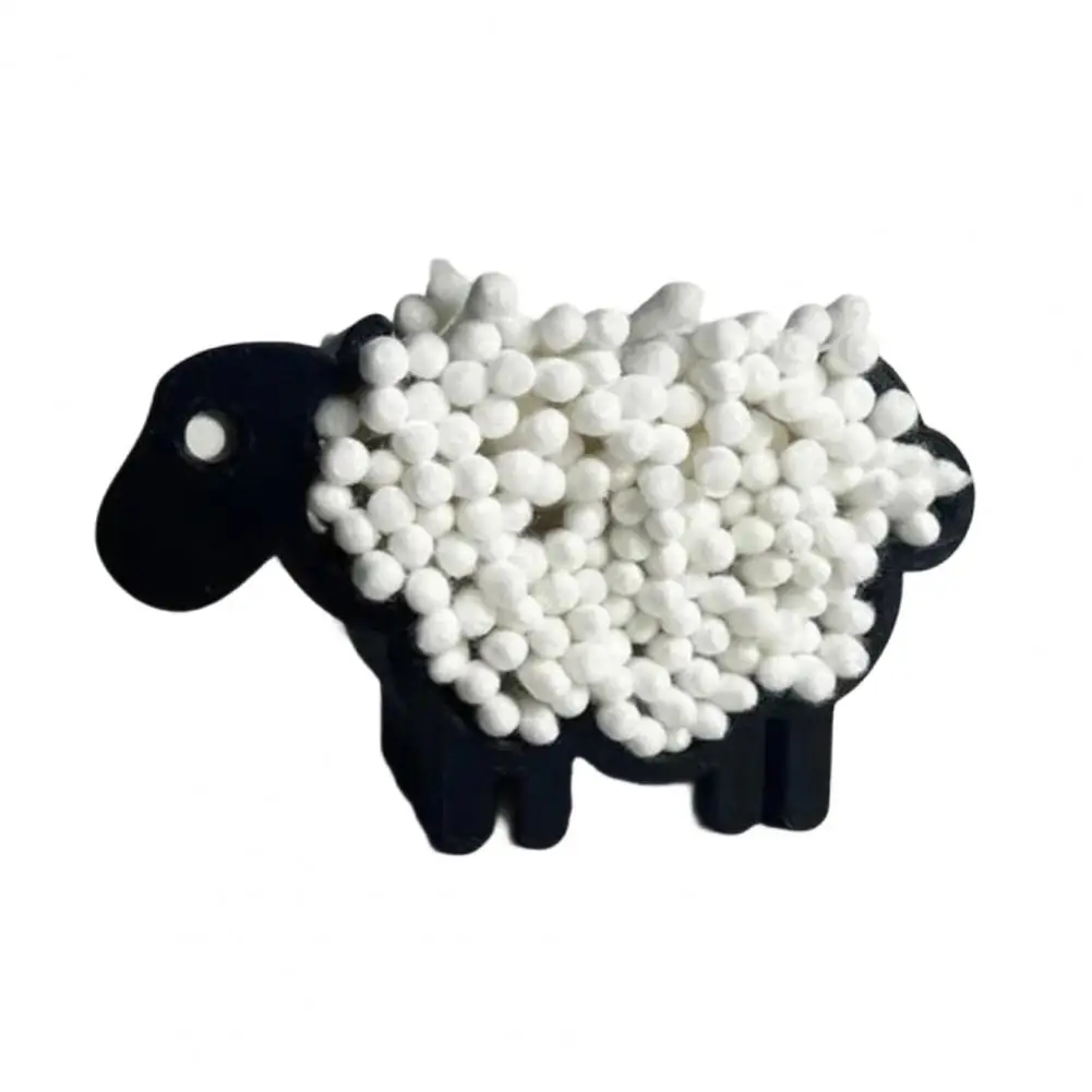 

Creative Fluffy Sheep Cotton Swab Holder Fun Cotton Bud Stand Cute Desktop Organizer for Bedroom Desk Dressing Best Gift