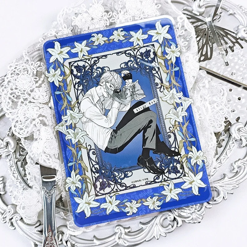 Lily Letter Vintage Floral PVC 3.5/6inch Card Sleeve, Cute Photo Display Frame, for Anime Kpop Collectibles Shooting Decor Prop