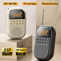 Mini Pocket FM AM Radio Large LCD Display DSP Radios Receiver Wireless Bluetooth Speaker TF Card Music Player for Elder 9K/10K
