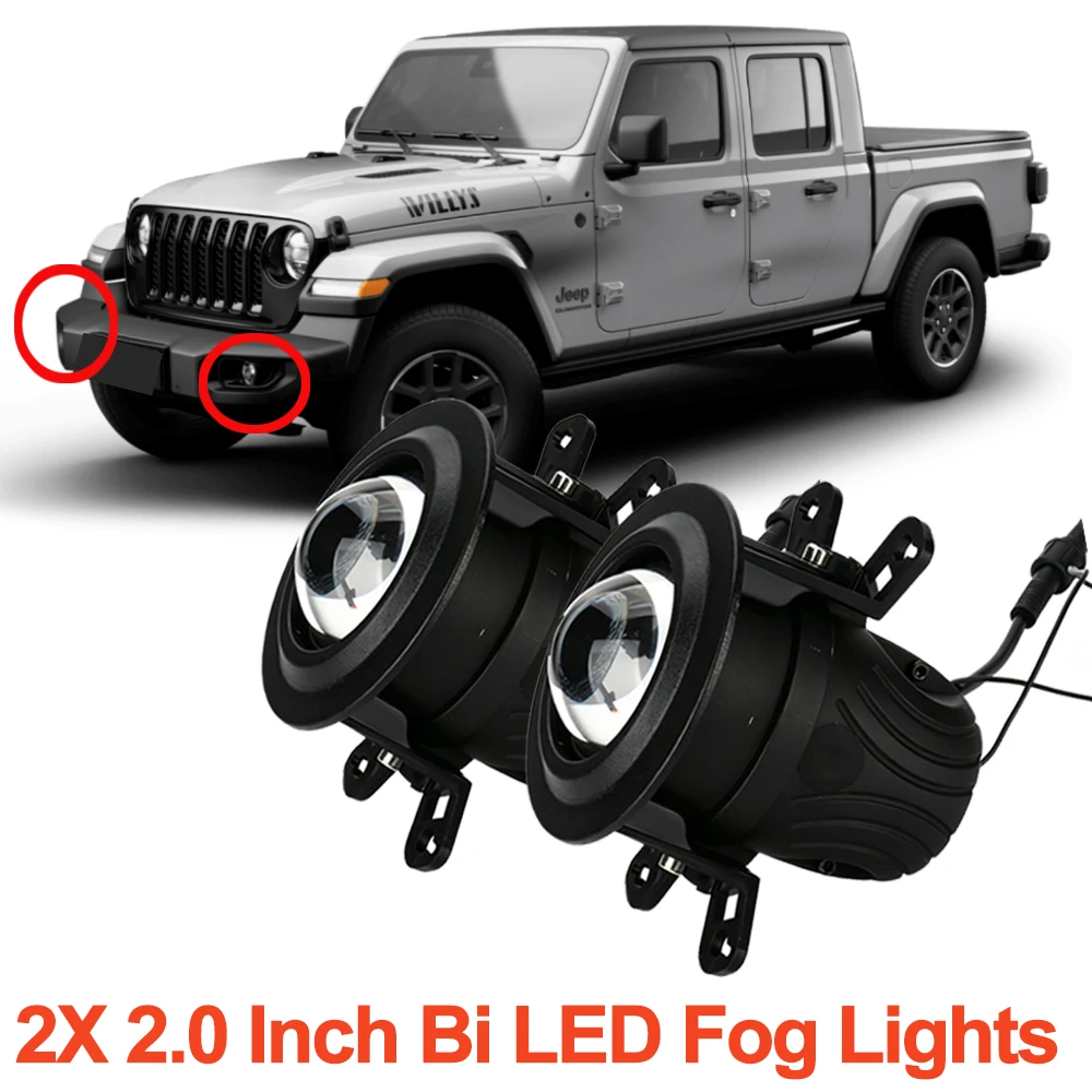 2.0 Inch Mini Projector Lens Bi LED Fog Lamp 3000K 4300K 6000K For Jeep Ford Imported Honda Suzuki Nissan Dongfeng Peugeot Haval