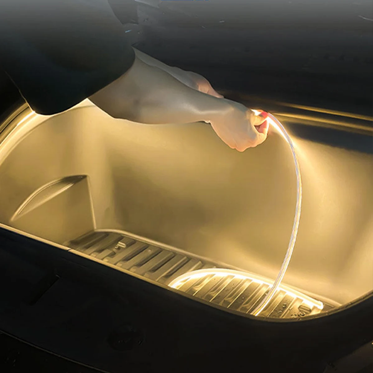 Front Trunk Ambient LED Light Strip For Tesla Model Y Juniper ModelYL Frunk Decorative Atmosphere Lamp Car Modification 20252026