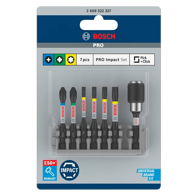 BOSCH 2608522327 Professional 7pcs Impact Control Screwdriver Bit Set Length 55mm Impact Drill Bit Tool Accessories