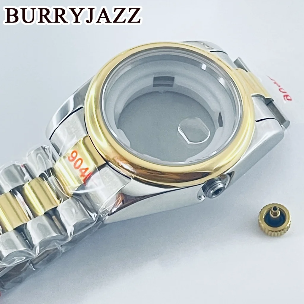 BURRYJAZZ 31 มม.NH05 NH06 นาฬิกา Silver Gold สแตนเลสสตีลพร้อม Sapphire Crysta กันน้ํา