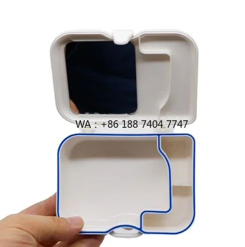 Denture Container Toothbrush Denture Box Partial Denture Case Teeth Storage Box With Mirror