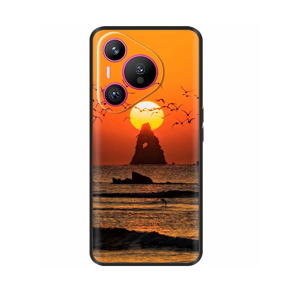 Funda de silicona negra para Huawei Pura 70, carcasa a prueba de golpes, funda de silicona para teléfono para Huawei Pura 70 Pro Plus Pure70 Pro