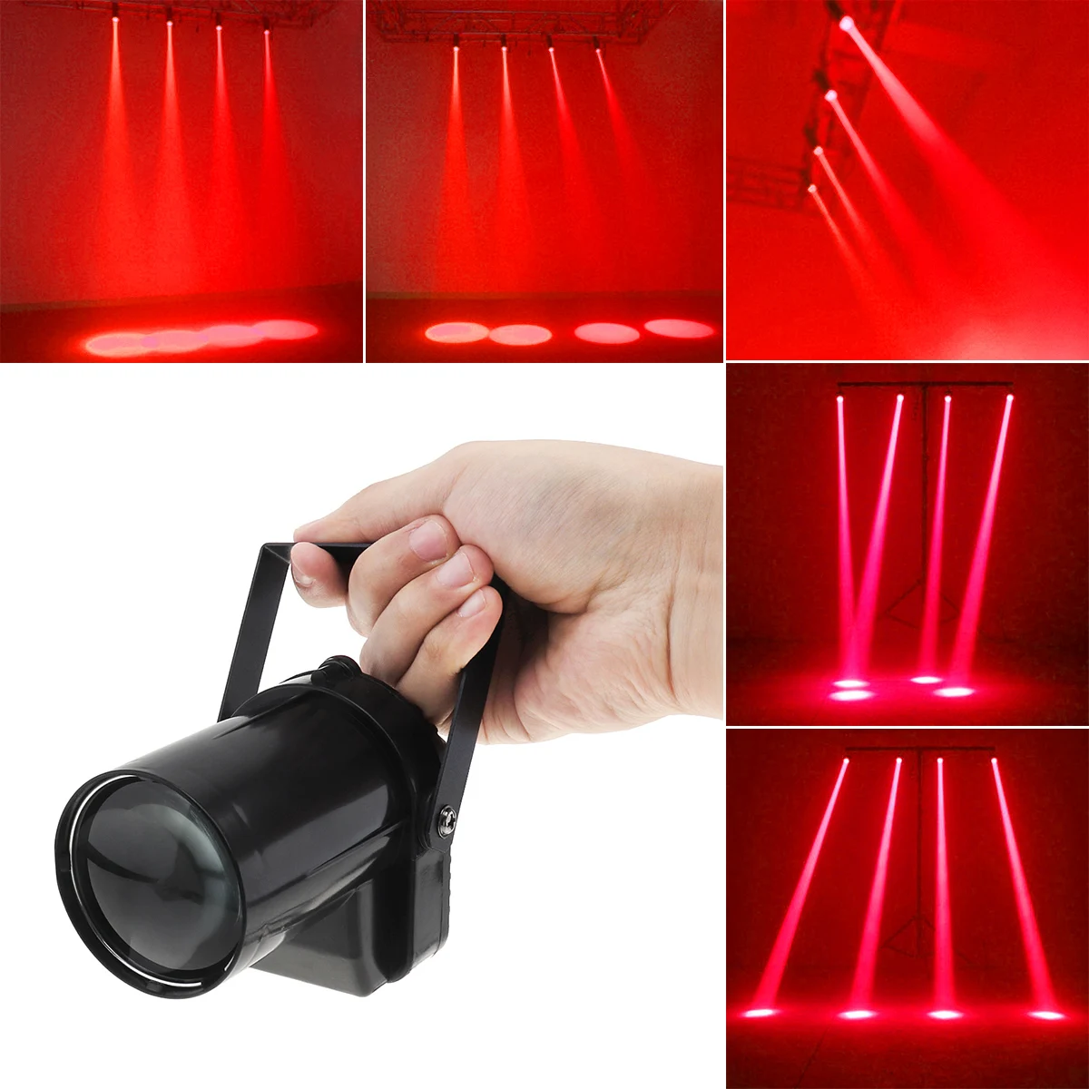 Imagem -02 - Luz de Palco Rotativa com Suporte e Ângulo Ajustável Led Beam Spotlight Ball dj Bar Lâmpada Fixa Azul Vermelho Branco 5w