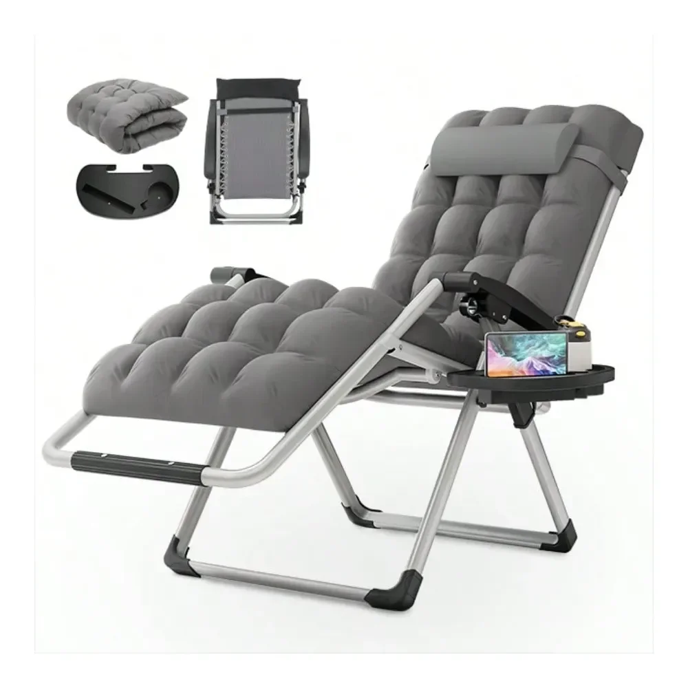 

Gravity Chair, Reclining Lounge Chair With Removable Cushion Tray For Indoor And Outdoor, Patio Recliner Folding Reclining Chai