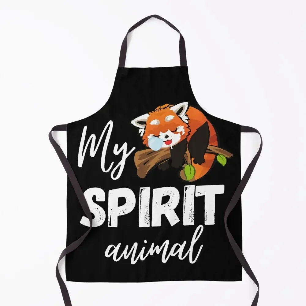 red panda is my spirit animal Apron Cleaning Products For Home Woman Kitchen Chef Uniform Apron