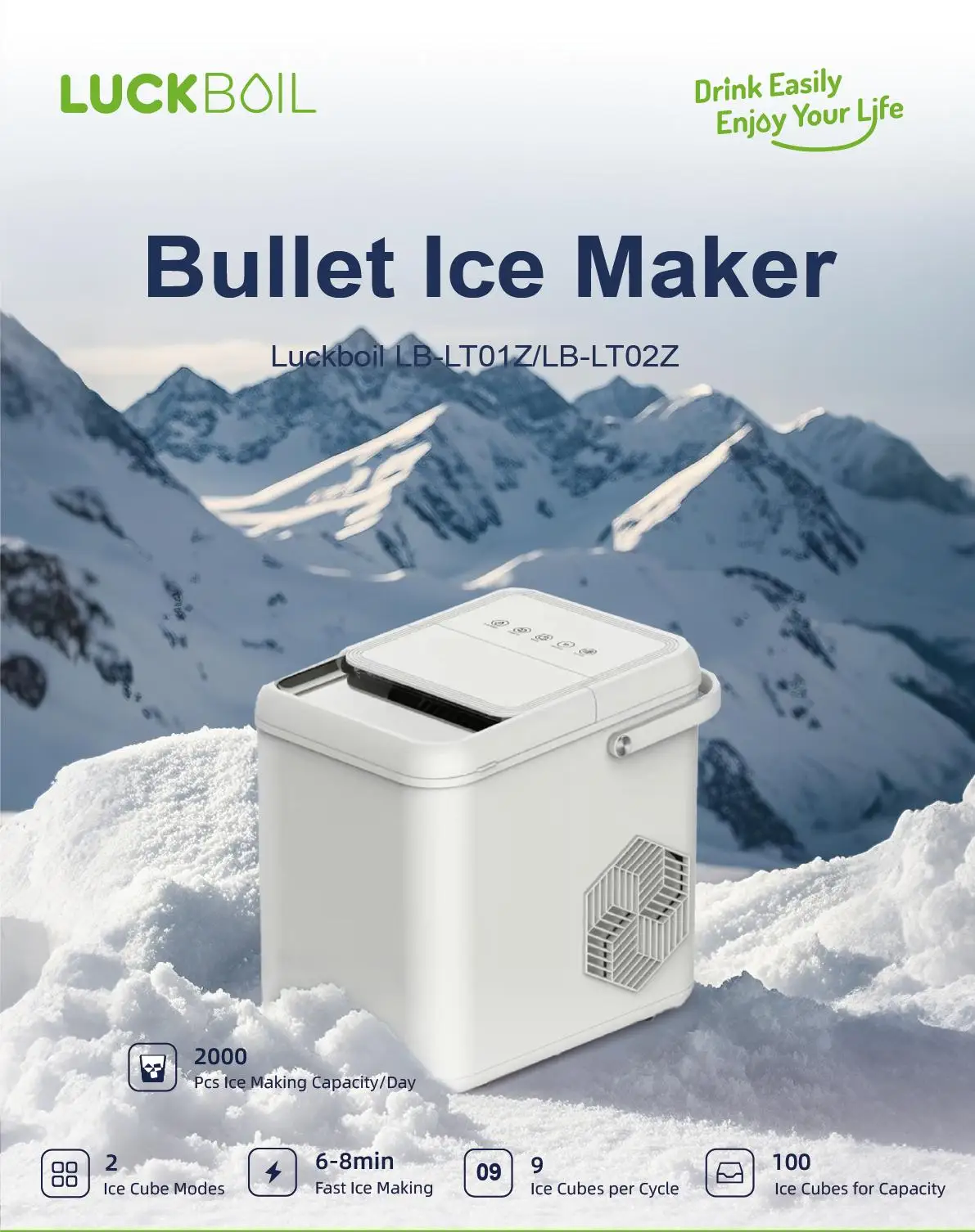 ماكينة صنع الثلج بجودة 220 فولت من ASAS ماكينة صنع مكعبات كونترتوب صغيرة محمولة أوتوماتيكية للسيارة المنزلية ومصدر كهربائي RV