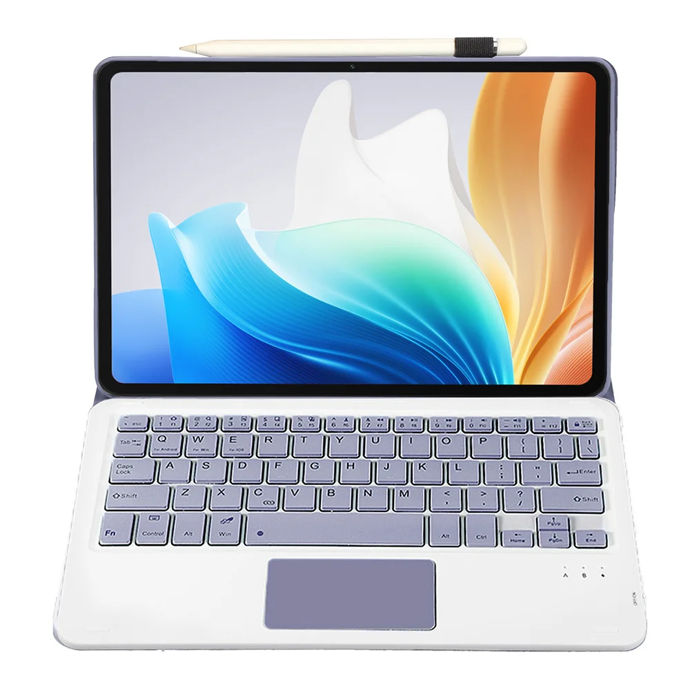 لوحة مفاتيح OP14-A تعمل باللمس لجهاز Oppo Pad Neo / Pad Air 2 / OnePlus Pad Go حافظة جلدية للكمبيوتر اللوحي مع لوحة مفاتيح متوافقة مع البلوتوث -