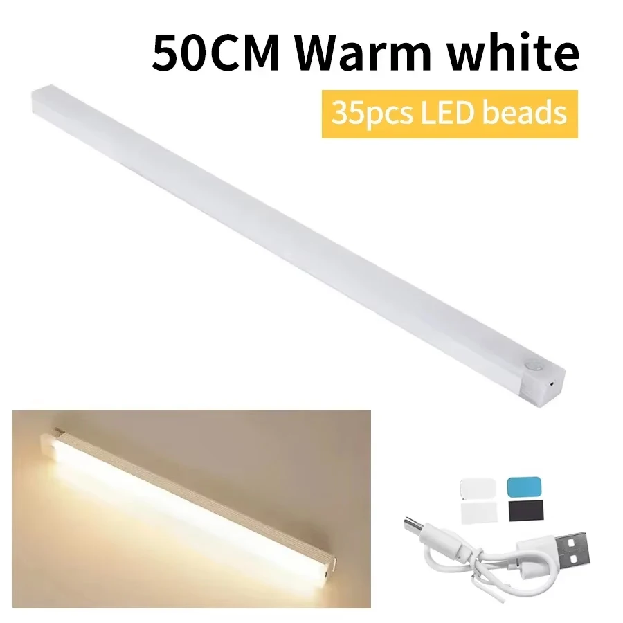 Draadloze LED-bewegingssensor Kastlamp USB Oplaadbaar Led-nachtlampje Kast Garderobe Magnetische lamp Onder achtergrondverlichting voor kamer