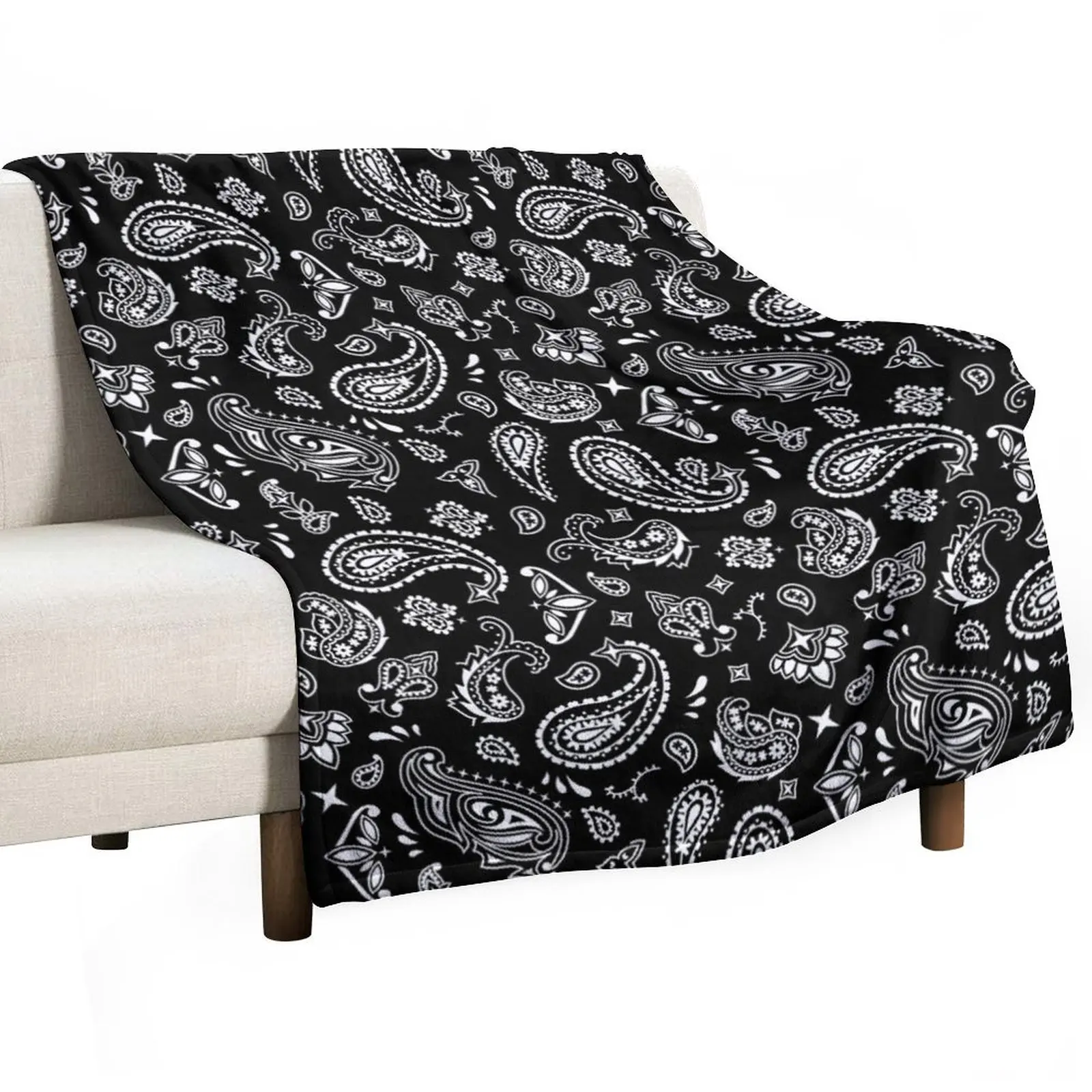 

Black Bandana Pattern Throw Blanket Luxury Brand Blankets For Bed Blankets