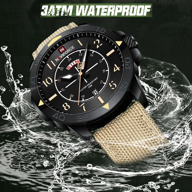 NAVIFORCE Original Watches for Men Luxury Fashion Nylon Strap Quartz Wrist watch Male Waterproof  Sport Clock Relogio Masculino