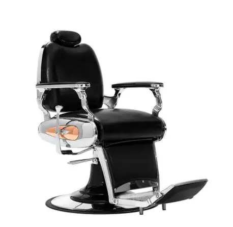 

Vintage men's greasy hair haircut chair The hairdresser's chair can be put down for shaving salon special haircut. Salon furnitu