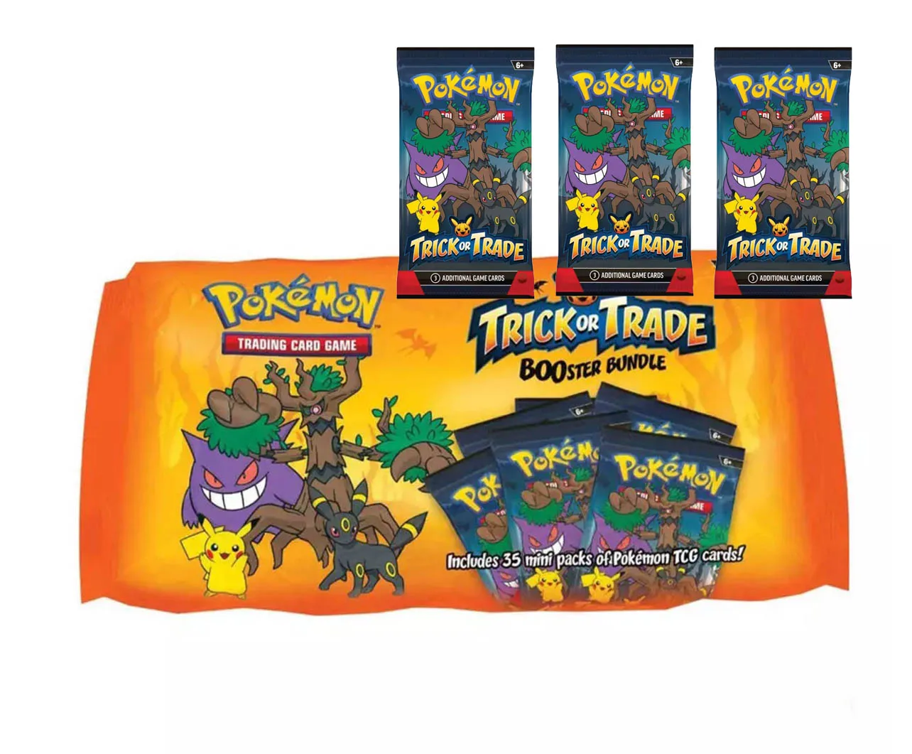 Gengar Pokemon Cards for Children, Booster Bundle, TCG, Limited Collection Card, Card Game, Halloween, Truque ou Comércio, 2024