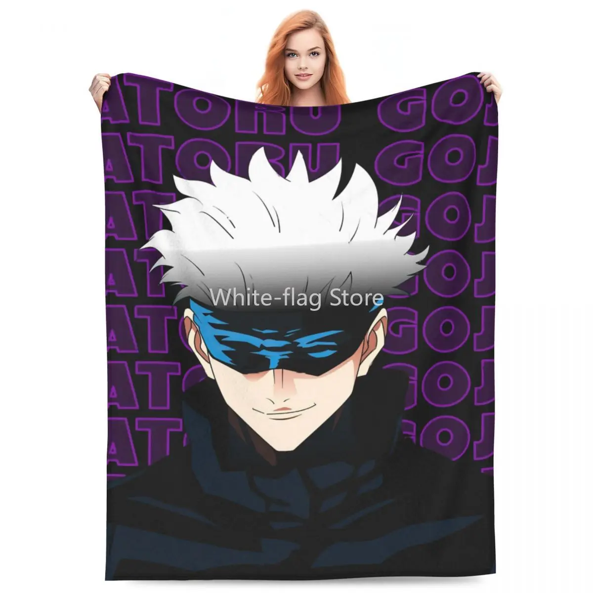 

Anime Soft Warm Blanket Sorcerer Travel Office Bedding Throws Winter Funny Flannel Bedspread Sofa Bed Cover