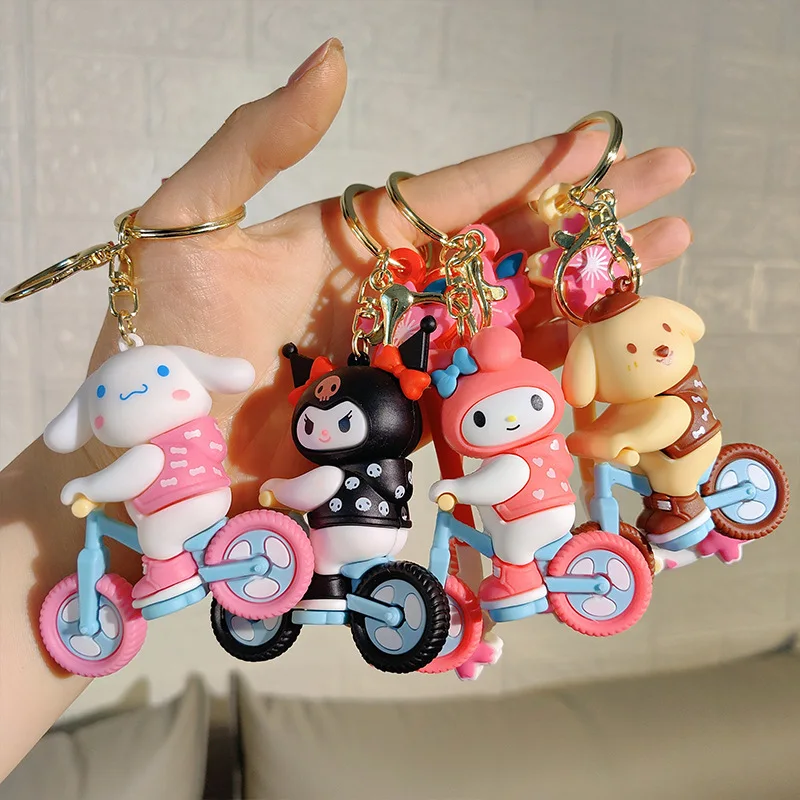أنيمي الكرتون سانريو ميلودي مرحبا كيتي سينامورول كورومي الدراجات سيارة المفاتيح بنين بنات جميل حقيبة مدرسية كيرينغ قلادة #2