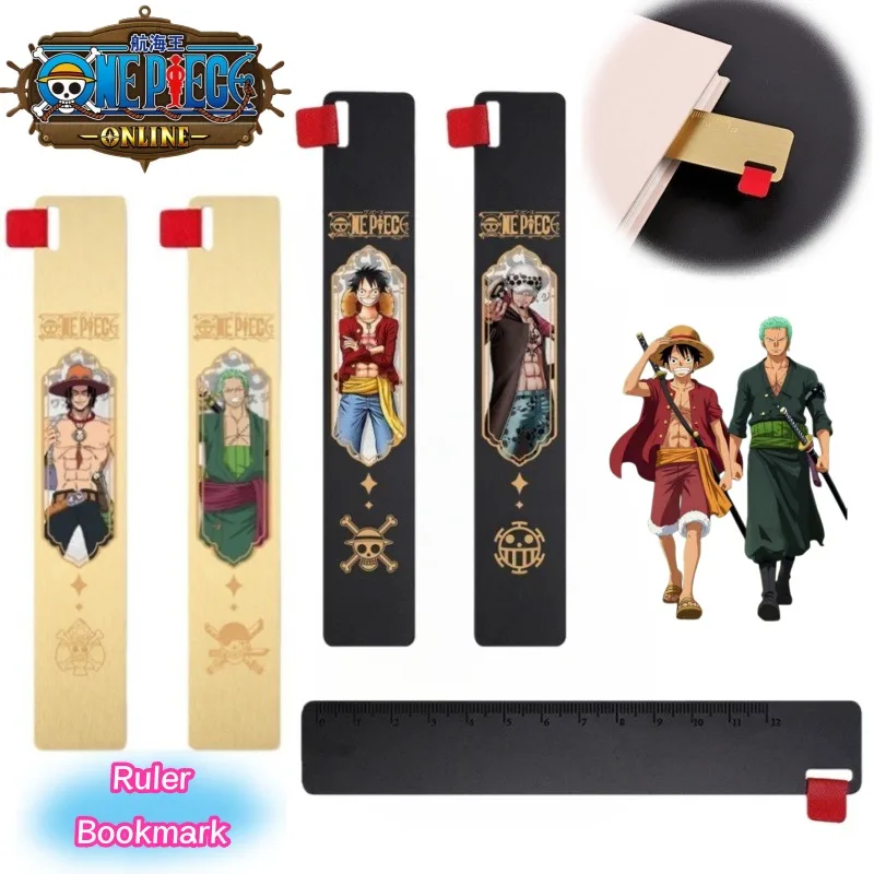 One Piece Roronoa Zoro Portgas · D · Ace FRANKY Persönlichkeit Kreatives Metall-Lineal Lesezeichen 2 in 1 Schüler-Lernschreibwaren – Detail 1