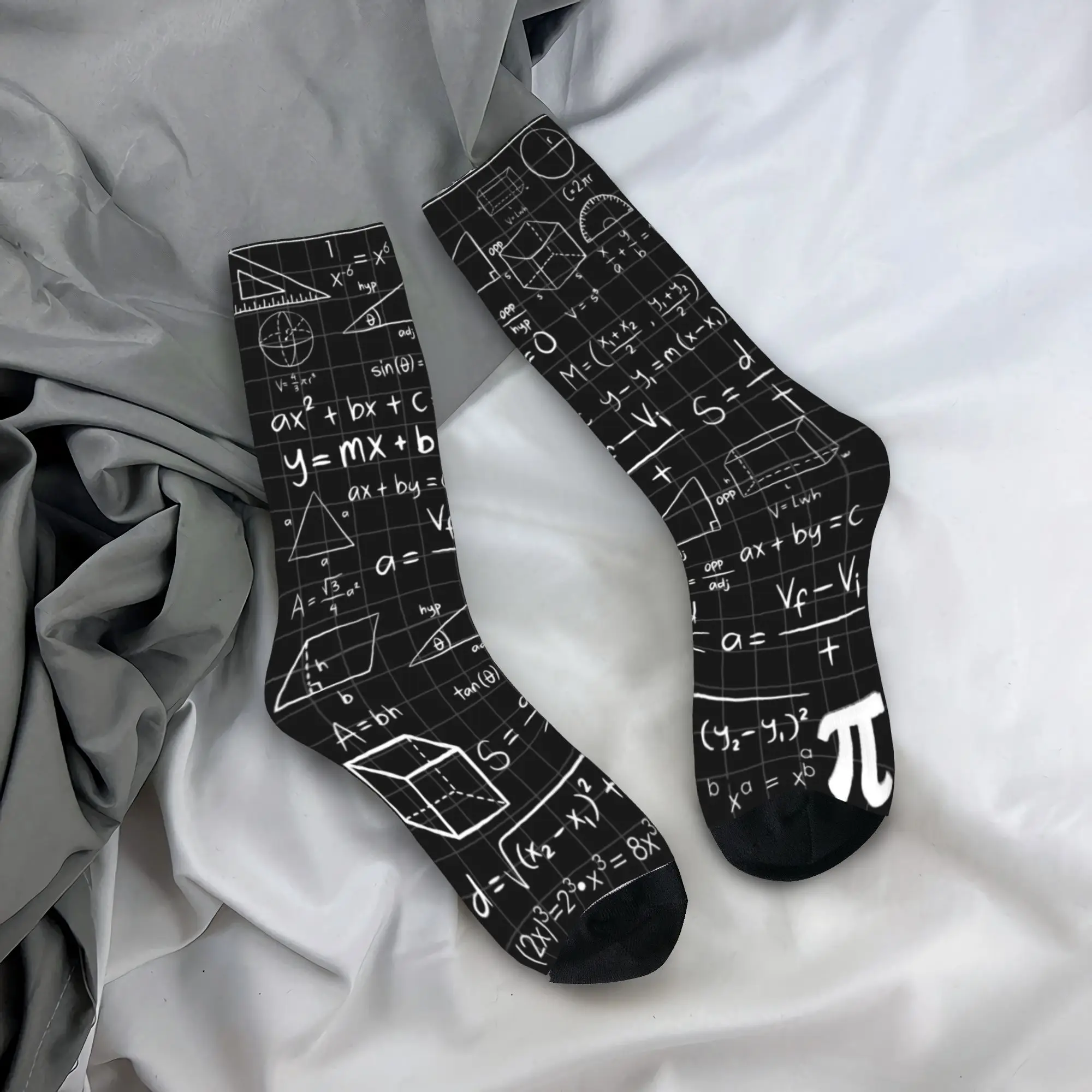 Blackboard Math Pi Print Stockings  Trendy Socks Men High Quality Socks Autumn Running Sports Graphic Non Slip Socks Gift Idea