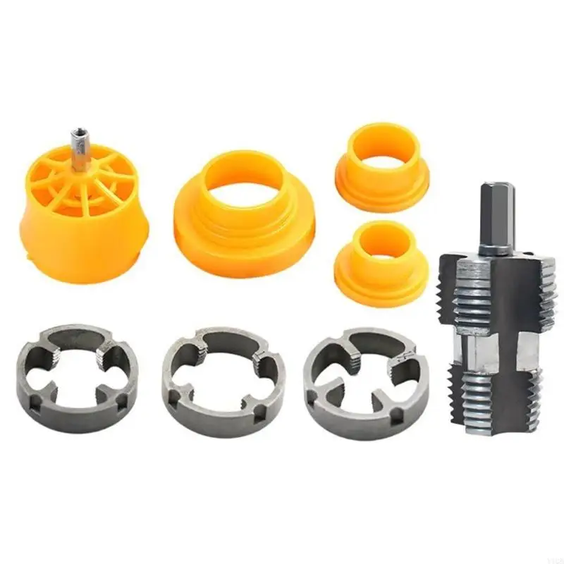 

Home Renovation PVC Pipe Thread Maker Tool for Electric Drill Comes with 3 Precise Dies Easy Installation Precise Work