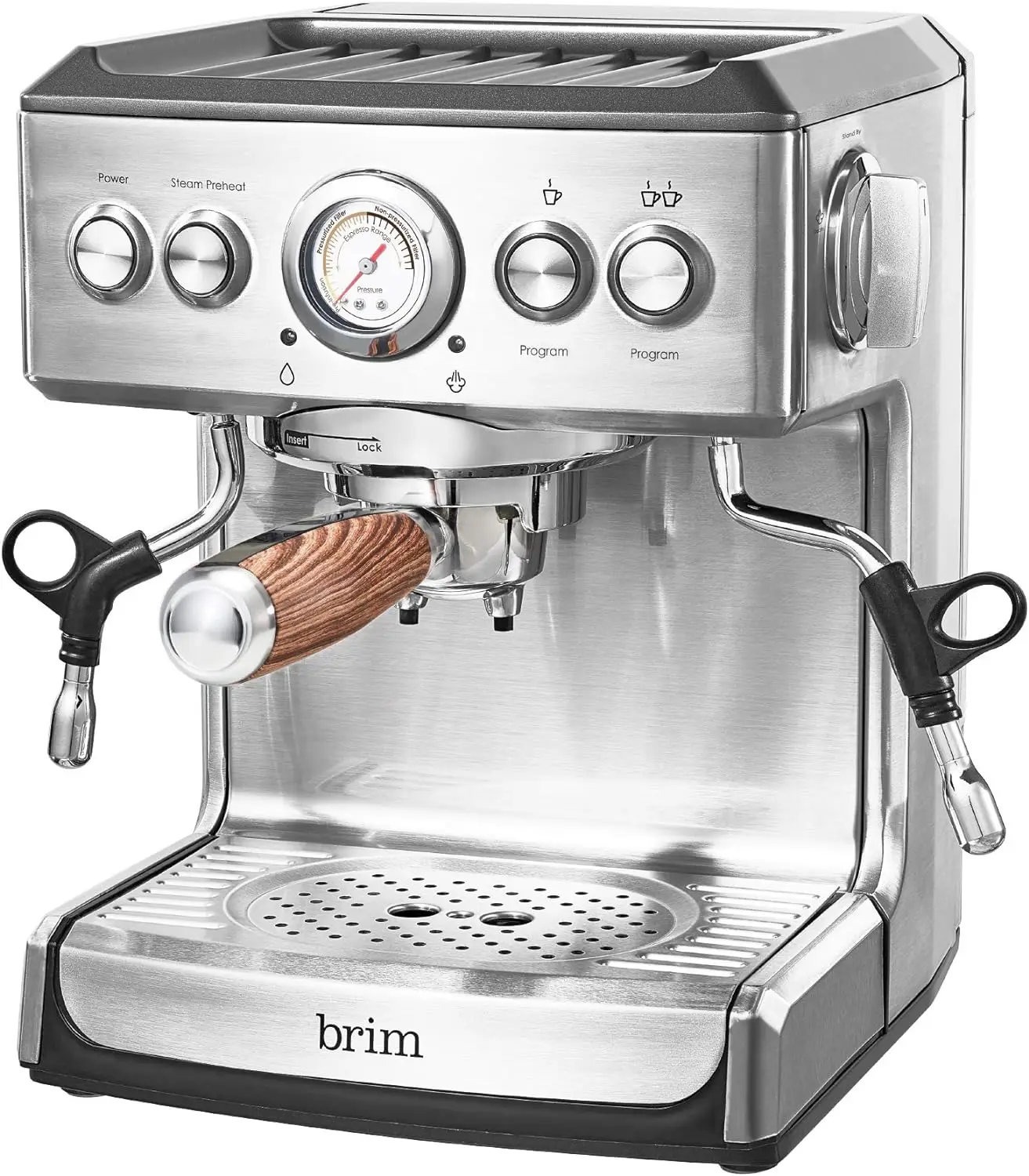 19 Bar Espresso Machine, Fast Heating Cappuccino, Americano, Latte and Espresso Maker, Milk Steamer and Frother, Removable