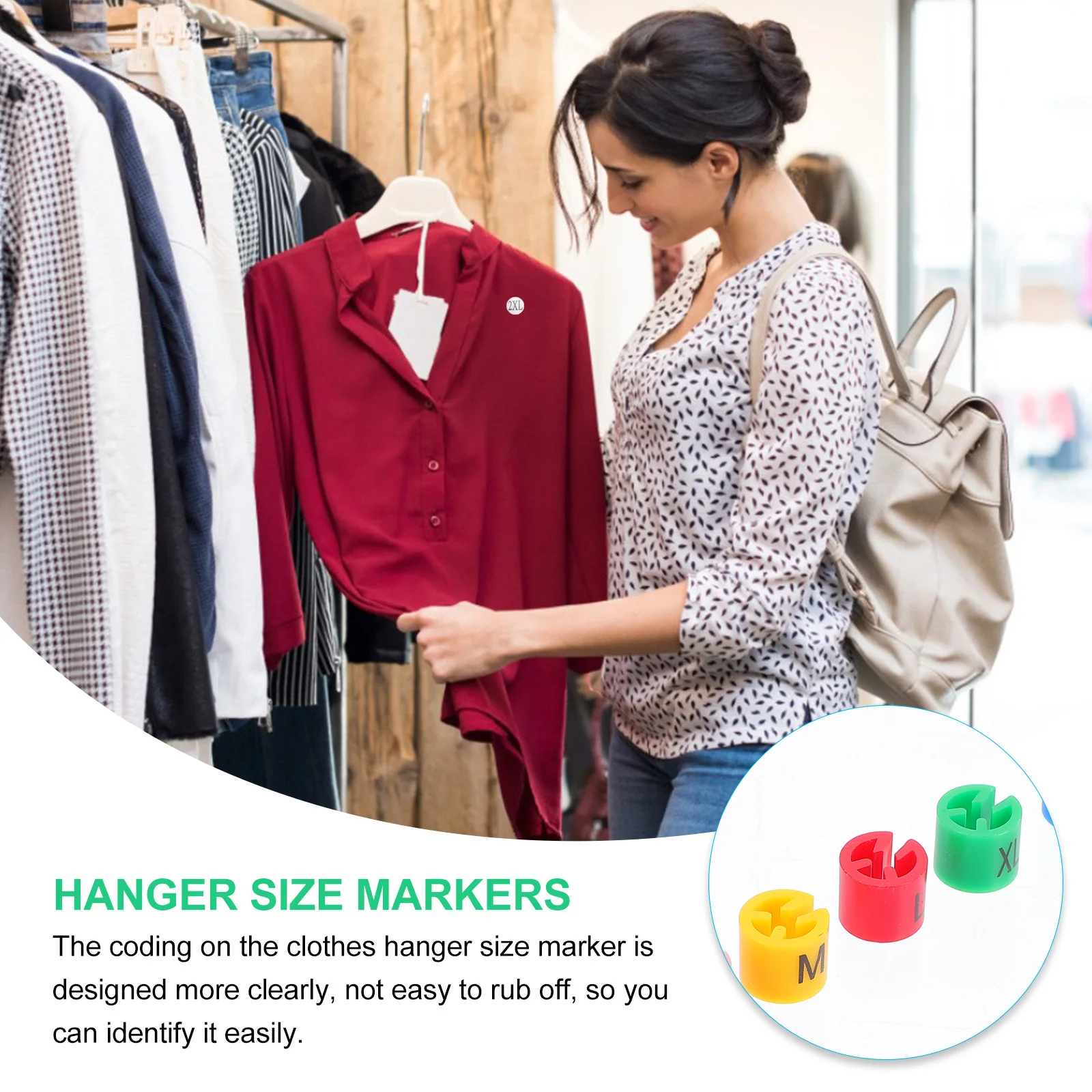 

450Pcs Hanger Size Markers Clear Coding Plastic Clothes Hanger Tags Color-Coding Sizes for Efficient Wardrobe Sorting Size