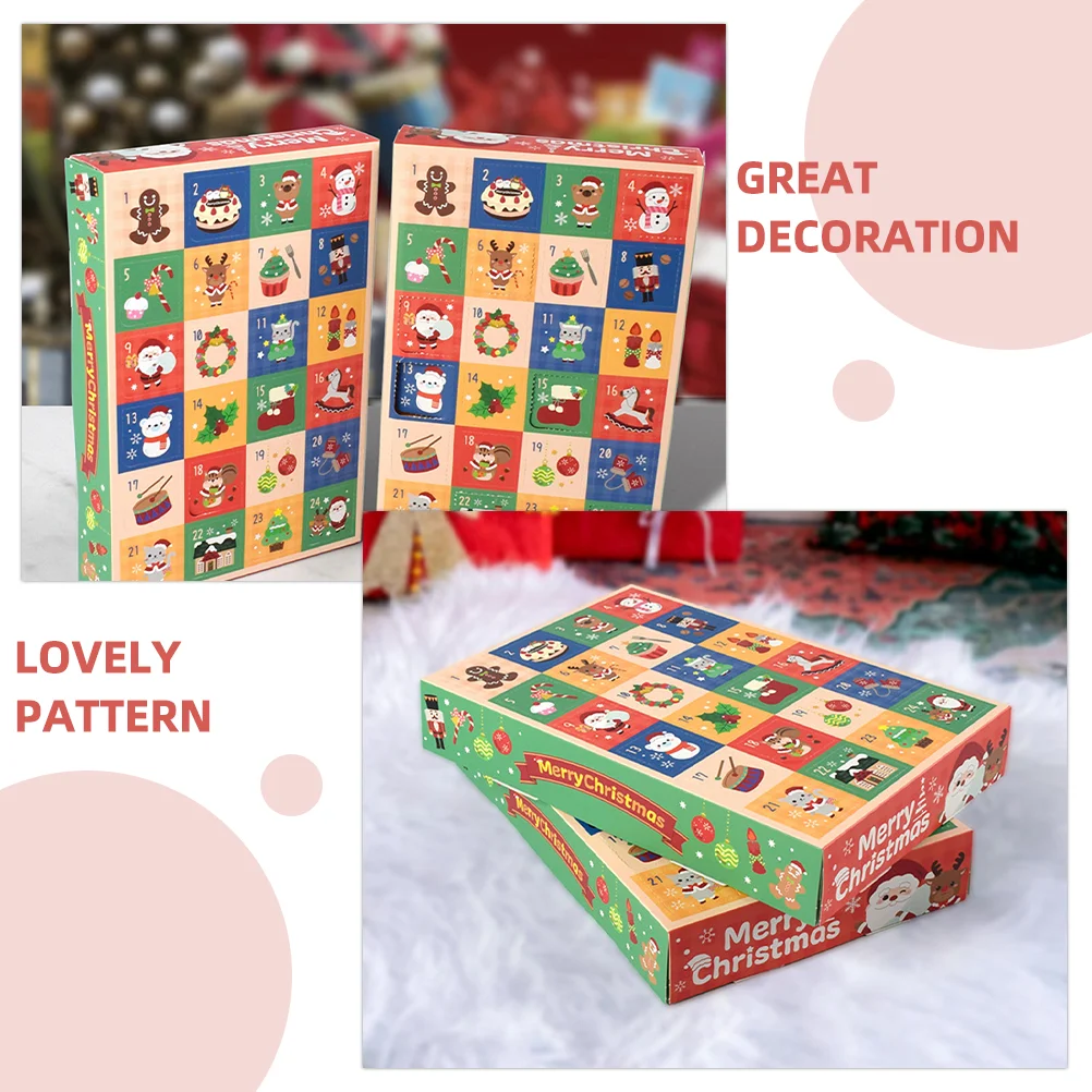 10 Pcs Christmas Calendar Gift Box Makeup Advent Boxes Snack Self Made Paper Treat Dessert Packaging Case to Fill Biscuit