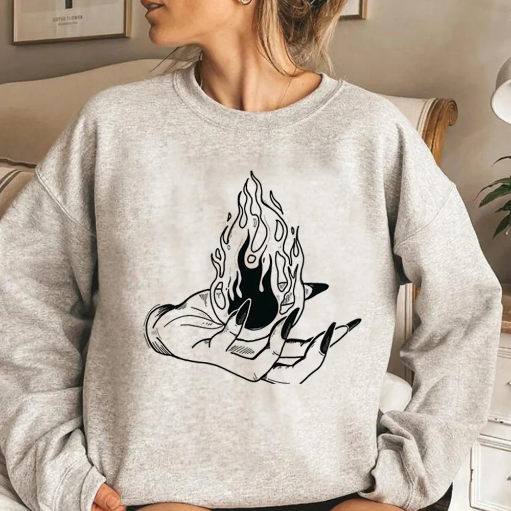 Delafuente-Sudadera con capucha para mujer, top de manga larga, estética gótica, Jersey y2k, ropa gráfica