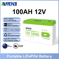 2 pcs 12V 100Ah Li-FePO4 Battery Pack A Grade Cells Rechargeable Built-in BMS 6000 Cycles For Home Energy Storage
