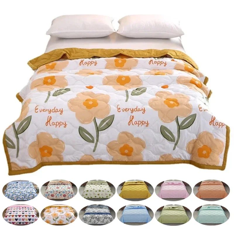 

Cute Printed Skin-Friendly Cooling Blanket New Cold Effect Double Sided Conditioning Quilt Spring Summer Breathable Cooler Quilt