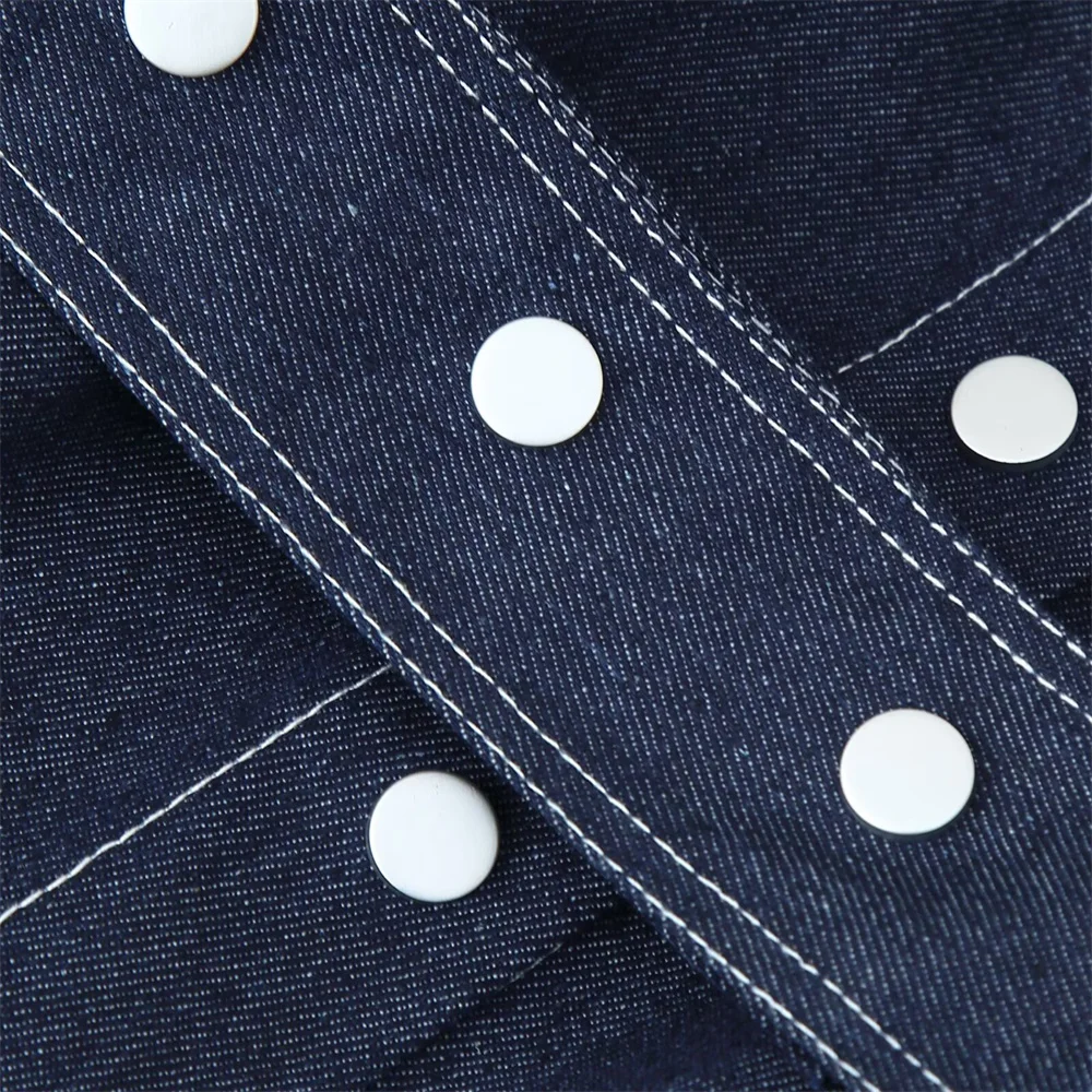 Jaket Koboi Wanita Kerah Single-Breasted Lengan Panjang Musim Semi/Panas Produk Baru Pakaian Kasual Wanita