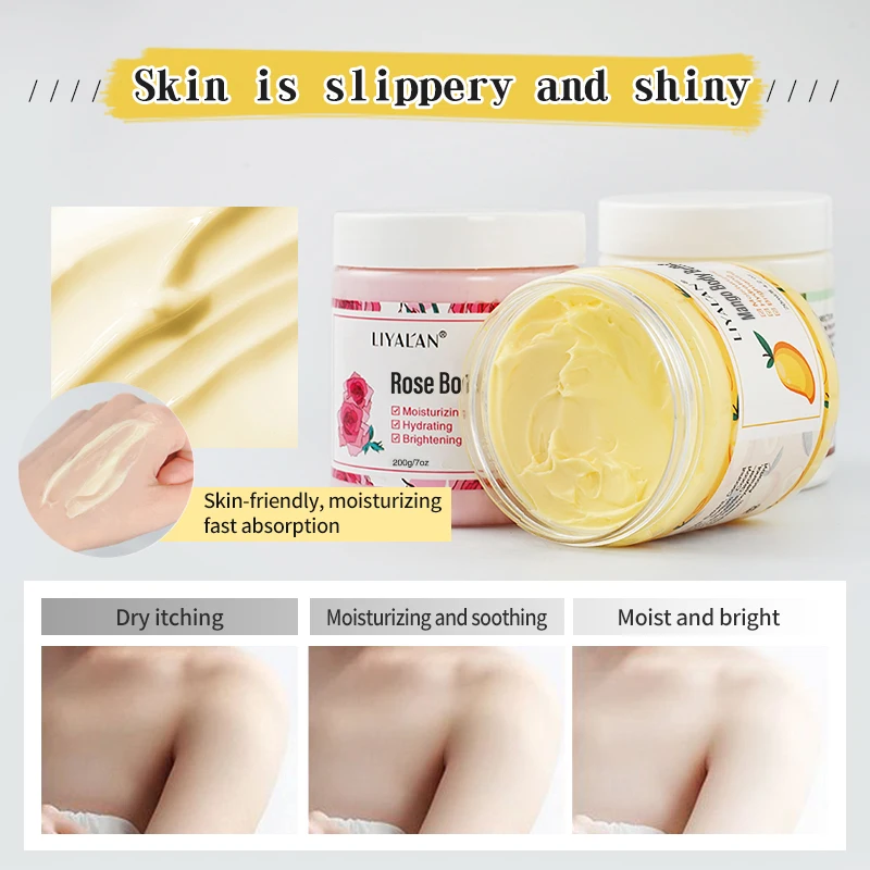 Shea Body Butter Soothes Dry Skin Moisturizer Smooth Rough Deep Hydration Cream Coconut Rose Mango Skin Care Body Lotion