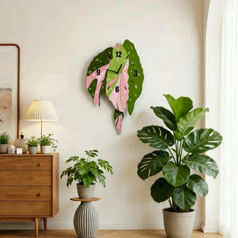 Bedroom Decoration: Silent Clock Table, Living Room Creation: Wobbly Leaf Wall Hanging Painting