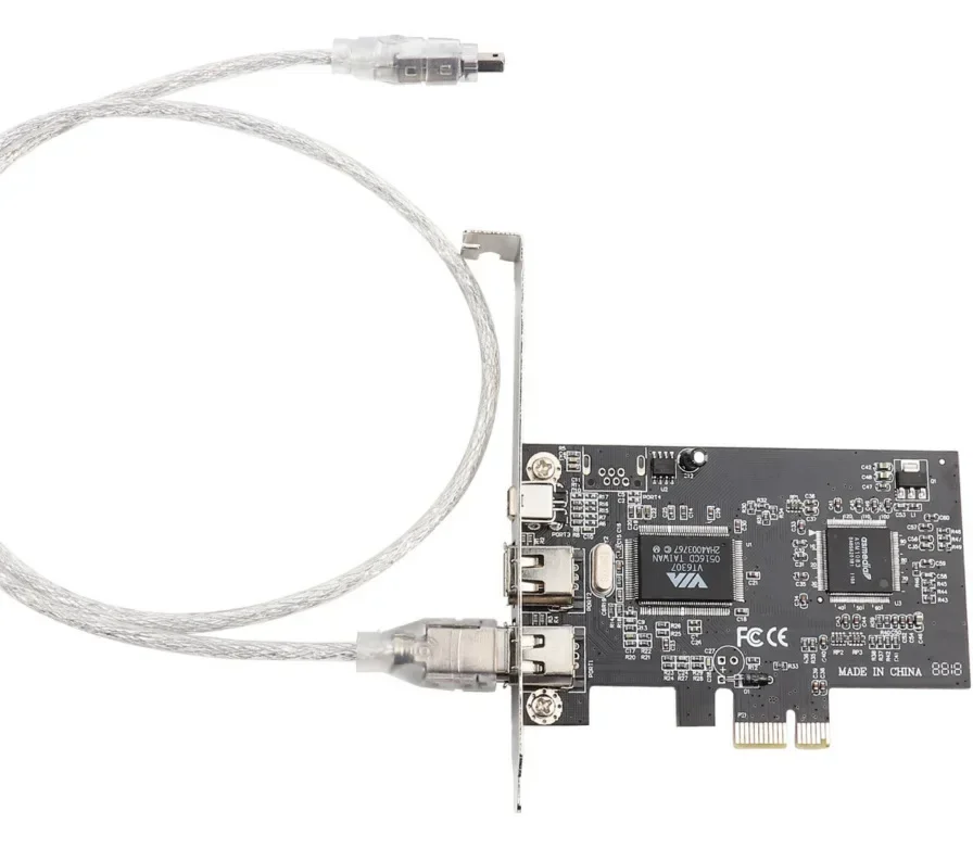 Nouvelle carte PCIe 1394 révélant la capture vidéo HD HDV, PCIe 1394 A B, carte FireWire 1394 vers PCI-e 1X pour ordinateur de bureau