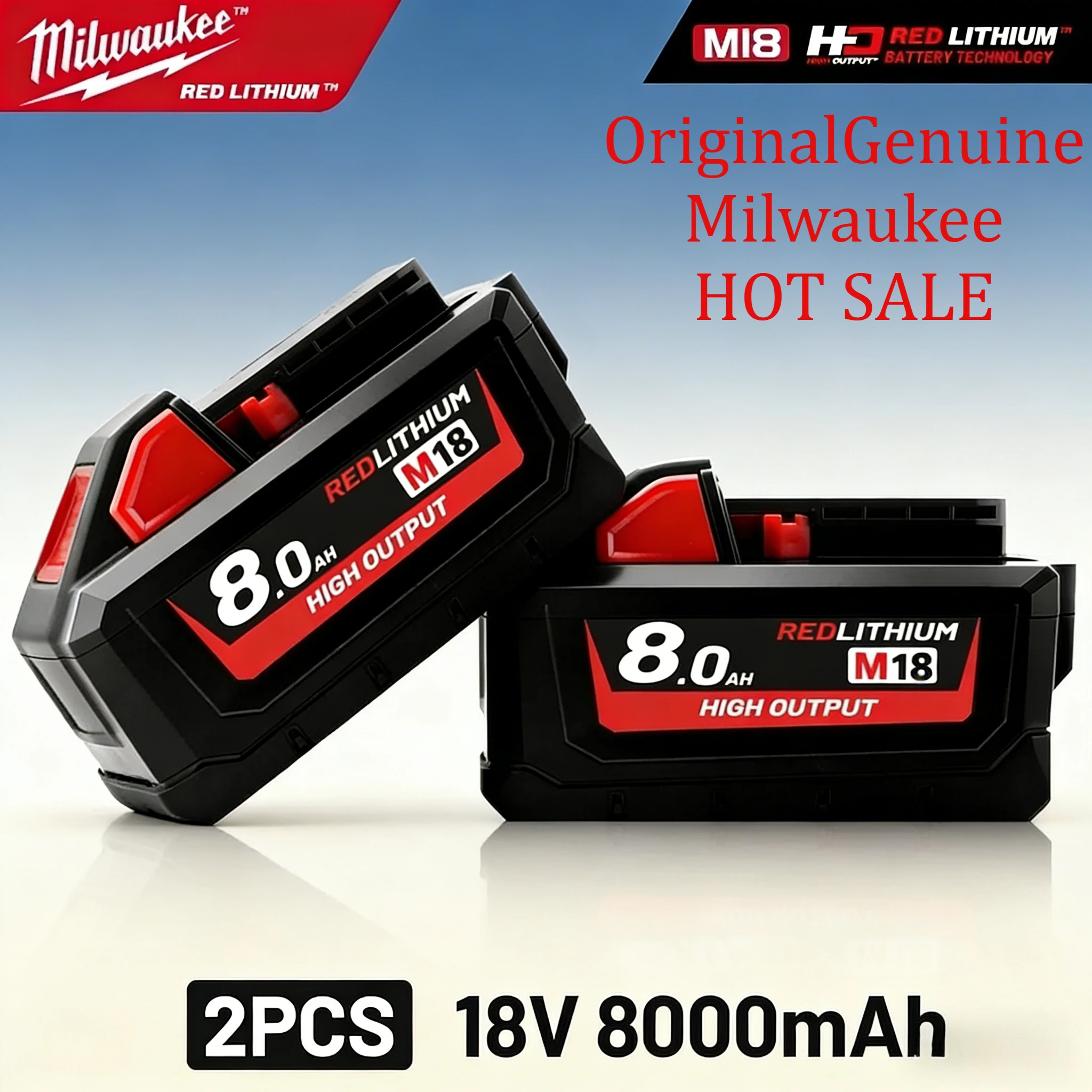 

M18 12.0Ah High Capacity Battery Pack | Original Milwaukee Replacement | Strong durability | For Milwaukee M18 Tools