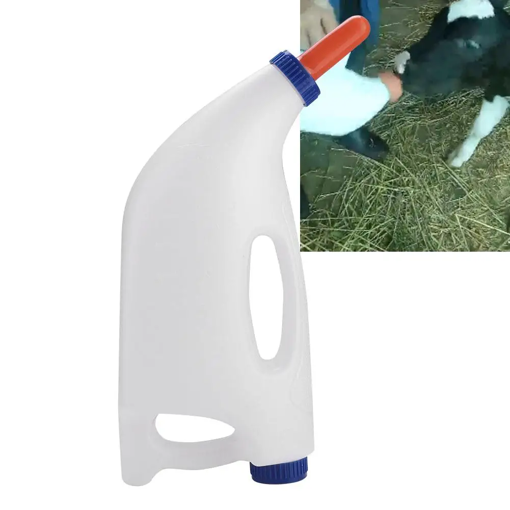 4L Calf & Cow Milk Feeding Bottle with Handle - Durable Nursing Feeder Cups