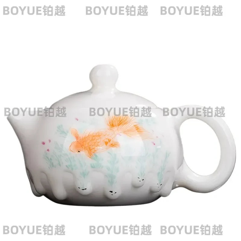 Heavy Duty Cast Iron Teapot with Oil Resistant Coating Western Style Stovetop Kettle for Brewing Tea Durable Cookware
