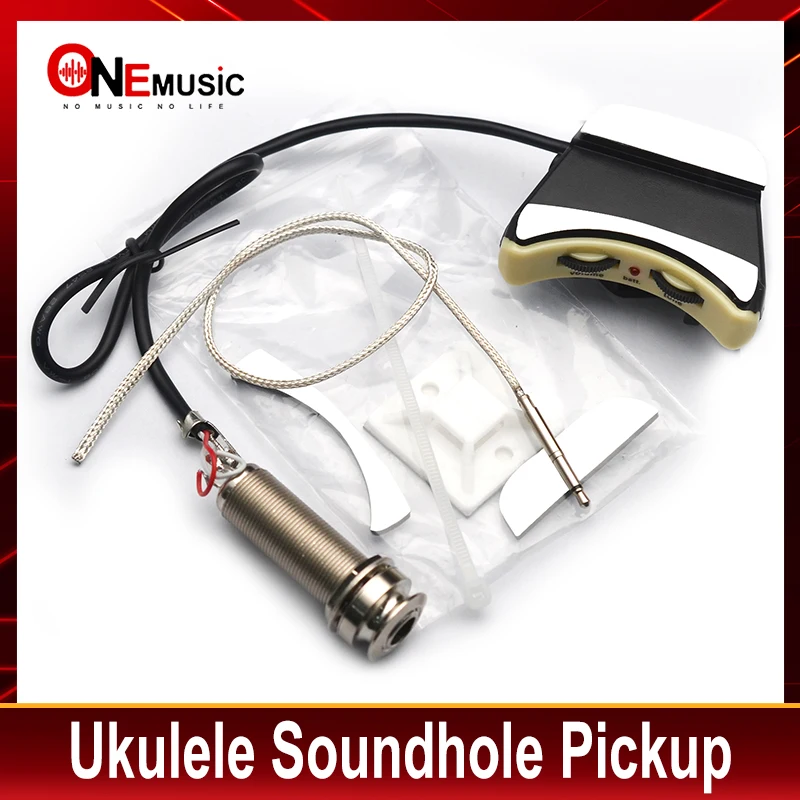 Ukulele Soundhole Pickup with Volume & Tone Control with High Sensitive Slim Silver Piezo UKulele Parts