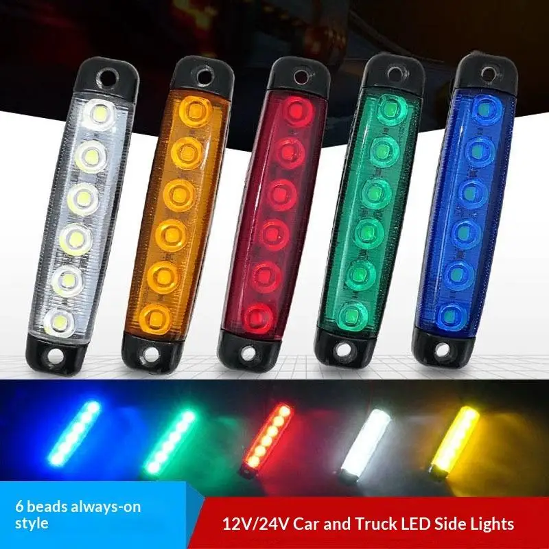 2Pcs Universal Automotive LED Side Marker Lights 12V 24V Low Power Consumption for Truck Van RV Camping Vehicle Use