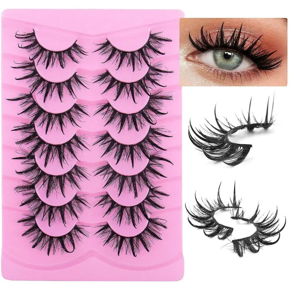 Women's Beauty Faux Mink 3D Manga Lashes Soft Cross False Lashes Wispy Natural Handmade Fake Eyelashes Eyelash Extension