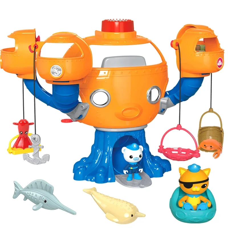 Octonauts Fort Octo-pod Base Pirate Boat Black Shark Boat Sound And Light Set Barnacles Kwazii Cartoon Action Figures Toy Gifts